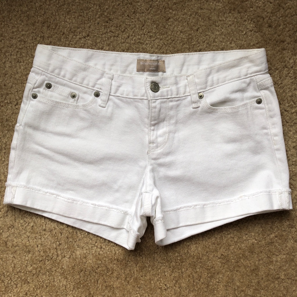 White Denim Cuffed Shorts White Denim Cuffed Shorts